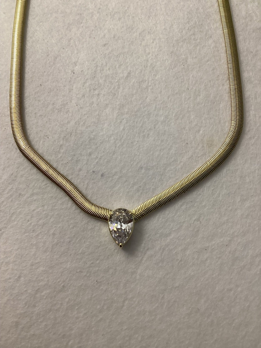 Aqua Refined Punk Cubic Zirconia V Pendant Necklace in Gold Tone, 18"-20” - Picture 9 of 11